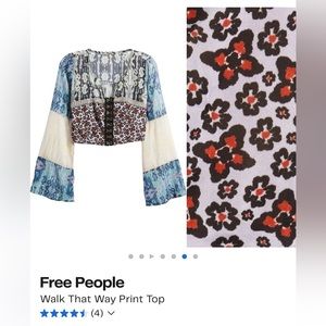 Free People - (NWT) Walk that walk top; Lavender Sky combo, Size L